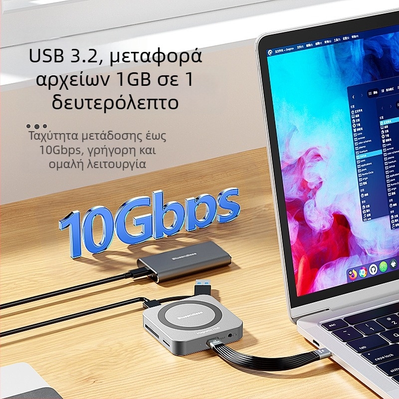 Θήκη SSD M.2 NVMe και σταθμός σύνδεσης HDMI με USB-C 3.2, αλουμινένιο κράμα, έως 2 TB