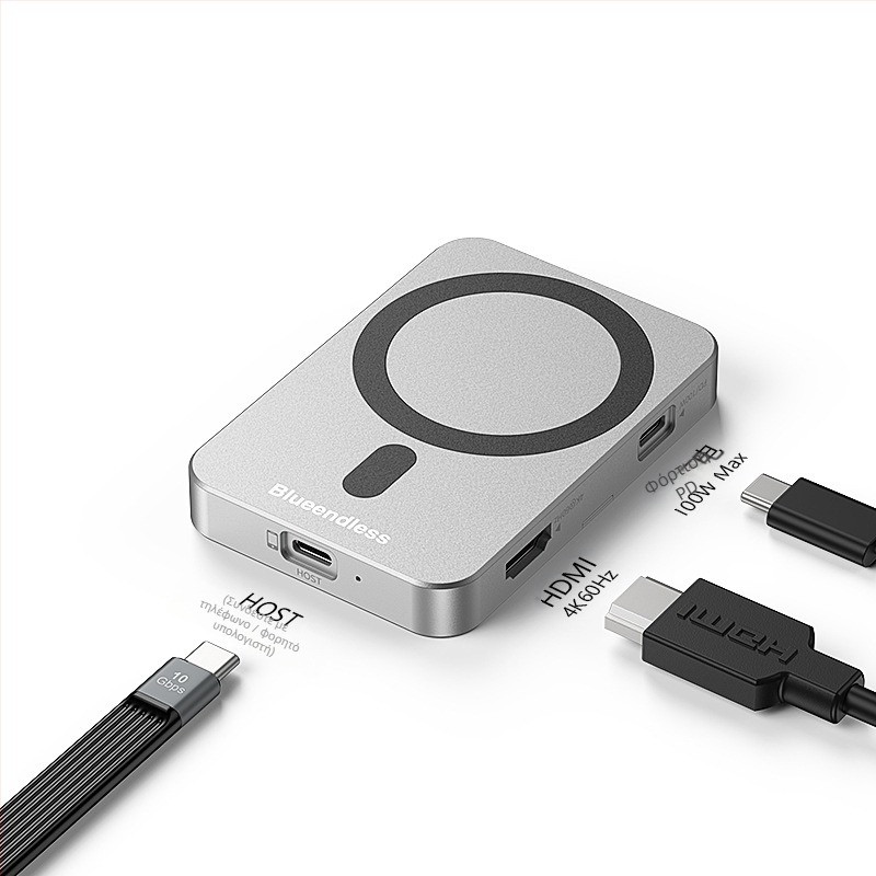 Θήκη SSD M.2 NVMe και σταθμός σύνδεσης HDMI με USB-C 3.2, αλουμινένιο κράμα, έως 2 TB