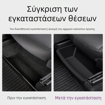 Κουτί αποθήκευσης κάτω από το κάθισμα για Tesla Model Y — αδιάβροχος πλαστικός οργανωτής για το κάτω μέρος του καθίσματος