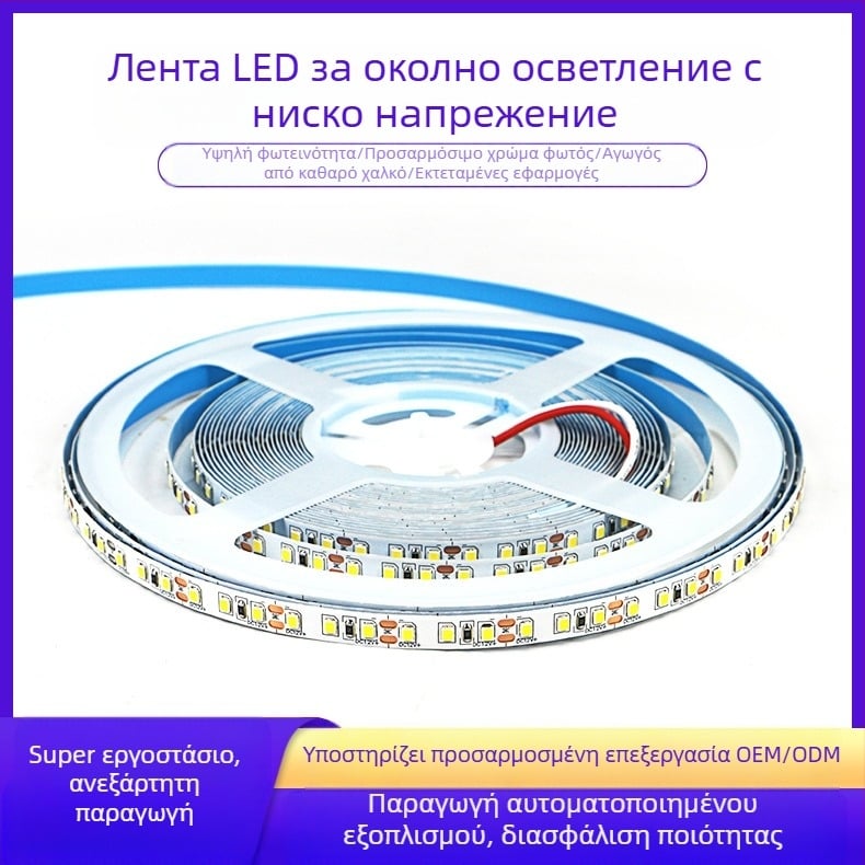 12V LED λωρίδα υψηλής φωτεινότητας, 2835 SMD, εύκαμπτη και κοπτόμενη, 120 LED