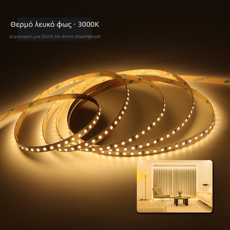 12V LED λωρίδα υψηλής φωτεινότητας, 2835 SMD, εύκαμπτη και κοπτόμενη, 120 LED