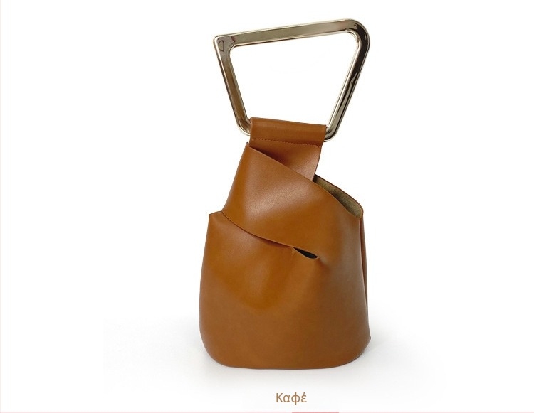 Τσάντα PU Bucket bag, μαλακή, ανοιχτός άνω χώρος, επένδυση πολυεστέρα, σχήμα bucket