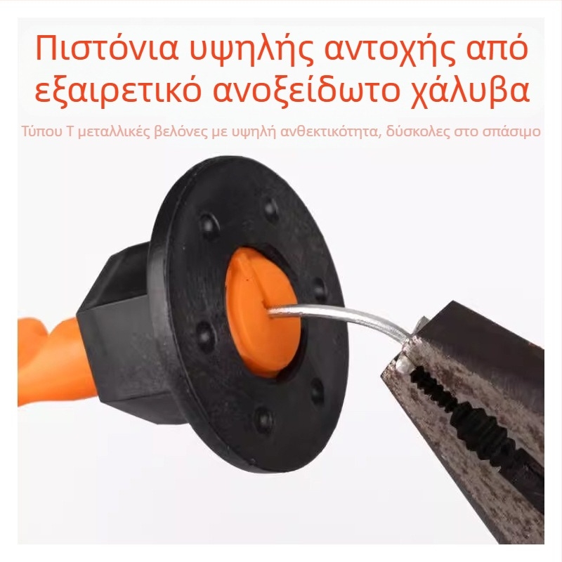 Σύστημα ισοπέδωσης πλακιδίων με αντικαταστάσιμη ατσάλινη βελόνα, T-pin και επαναχρησιμοποιούμενο κλιπ