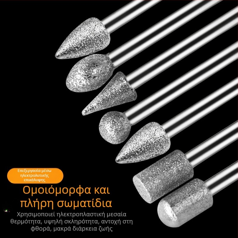 Σετ 20 διαμαντικών κεφαλών λείανσης για γλυπτική και γυάλισμα νεφρίτη