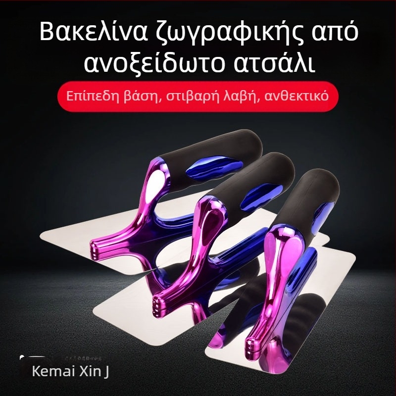 Kehaixin Γωνιακός σπάτουλας από ανοξείδωτο ατσάλι – Στρογγυλεμένο άκρο, μοντέλο Putty Scraper, για καλλιτεχνικά χρώματα και διατομική πάστα