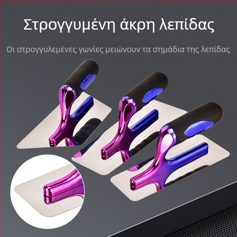 Kehaixin Γωνιακός σπάτουλας από ανοξείδωτο ατσάλι – Στρογγυλεμένο άκρο, μοντέλο Putty Scraper, για καλλιτεχνικά χρώματα και διατομική πάστα