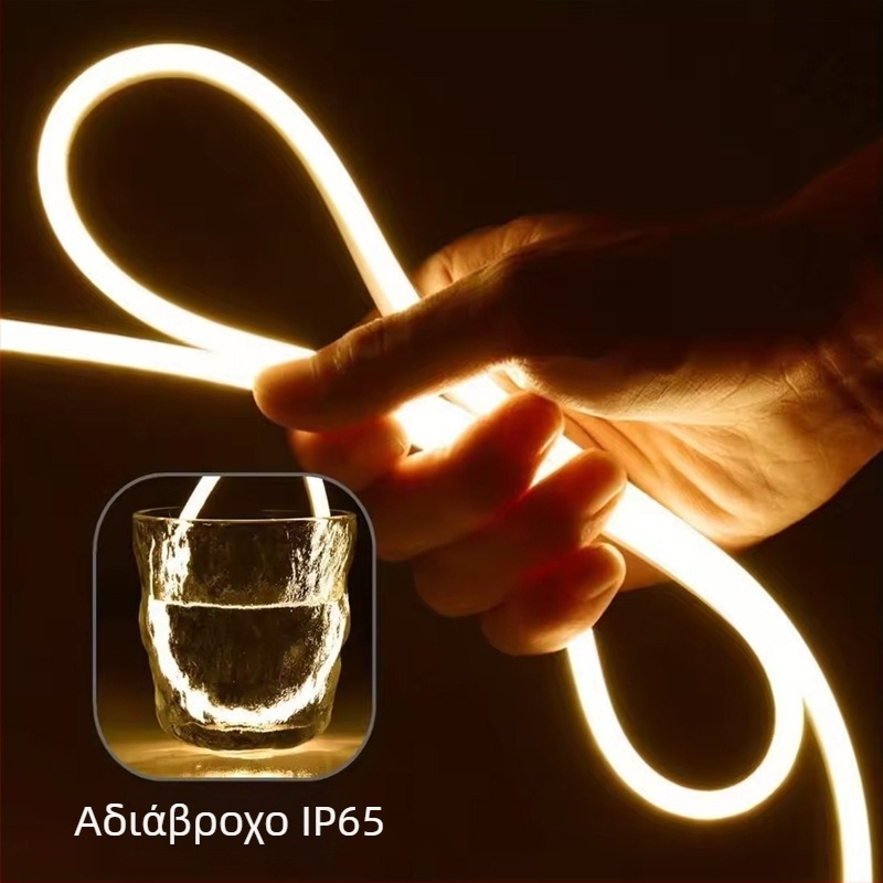 USB τροφοδοτούμενη λωρίδα LED σε στυλ νεον 5V με συνεχώς ρυθμιζόμενη φωτεινότητα, αισθητήρας κίνησης με κίνηση χεριού, αδιάβροχη, αυτοκόλλητη για ντουλάπες και υπνοδωμάτια