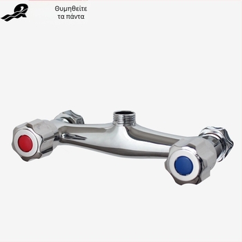 Εντοιχισμένος σε τοίχο διπλού ελέγχου μίξερ ζεστού και κρύου νερού, με χαλκό σώμα και κρυφή εγκατάσταση — Μοντέλο QJD-XBD; πίεση λειτουργίας 0,6 MPa; θερμοκρασία ζεστού νερού έως 90°C.