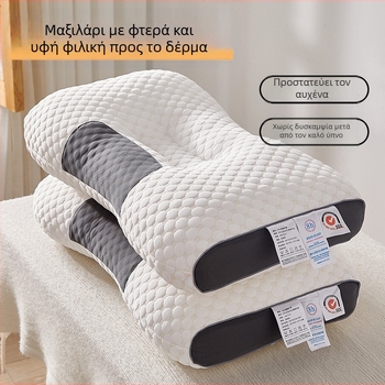 Μαξιλάρι spa μασάζ για τον αυχένα, αντιπαραμορφωτική στήριξη τραχηλικού, διαπνέον αντιβακτηριακό κάλυμμα, τετράγωνο σχήμα, γέμισμα velvet φτερού
