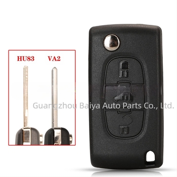 Θήκη κλειδιού αυτοκινήτου με 3 πλήκτρα για Peugeot Citroën Fiat CE0523/CE0536 | Πλαστική θήκη, πλάκα κλειδιού από χαλκό + πλαστικό, βάρος 39,5 g