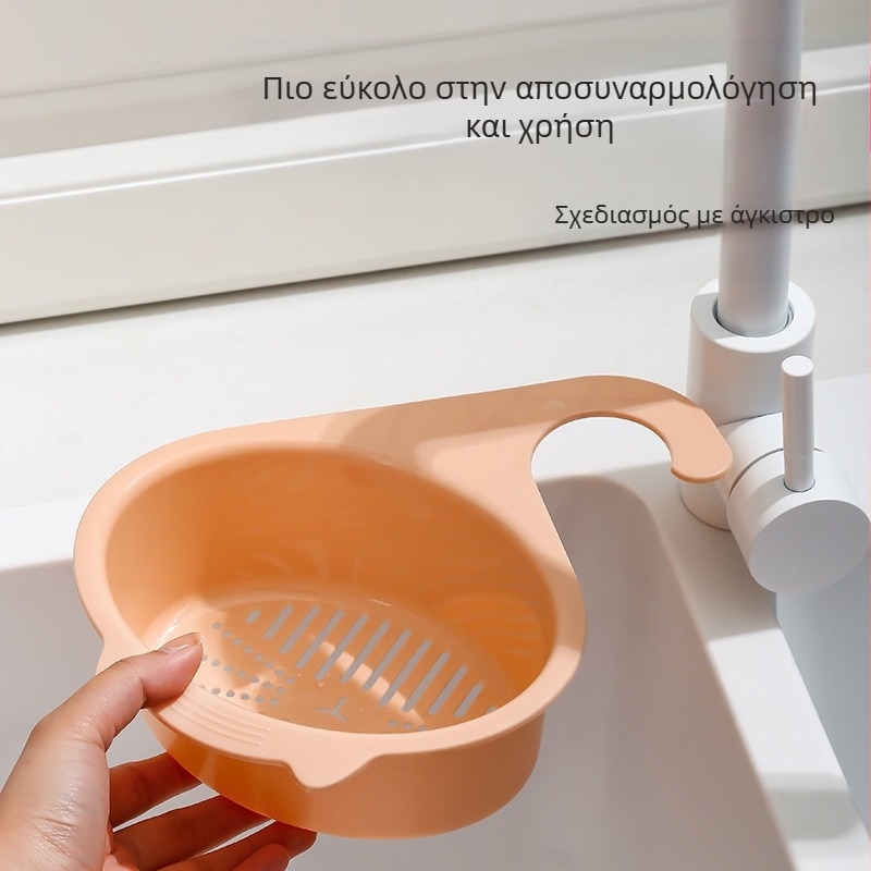 Πολυλειτουργικός βρύσης νεροχύτη με διαχωρισμό στεγνό–υγρό και μη τρυπητός κάδος αποστράγγισης για φρούτα και λαχανικά