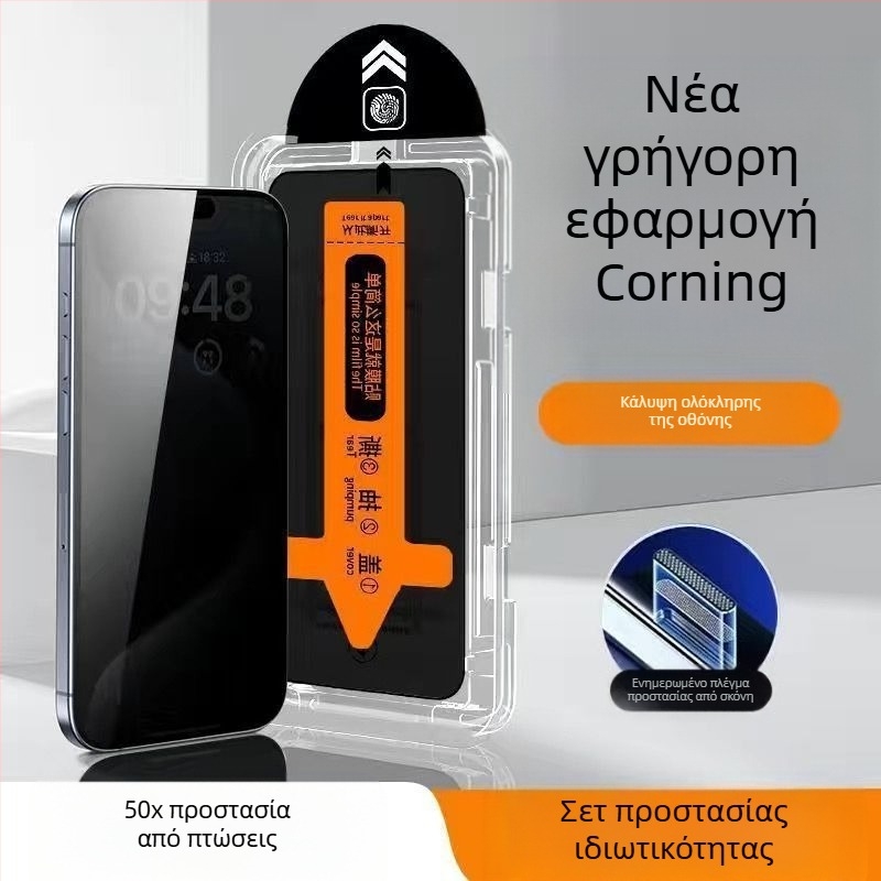 Blue Deep tempered glass μπροστινό προστατευτικό οθόνης για iPhone 14 Pro Max, HD διαύγεια, αντι-δακτυλικών αποτυπωμάτων, ανθεκτικό σε πτώσεις, πλήρης κάλυψη