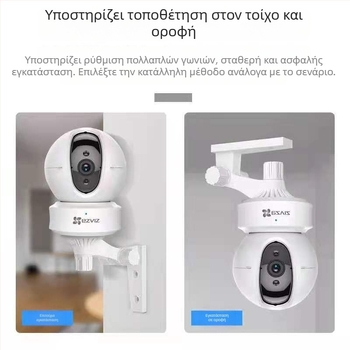 Βραχίονας στήριξης κάμερας pan-tilt, τοίχο-εγκατάσταση, ABS, μοντέλο 204x, περιστροφή 360°