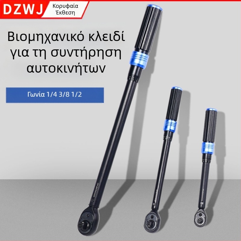 Κλειδί ροπών DZT, οθόνη τύπου κλίμακας, ηλεκτροπλατινωμένη επιφάνεια, ακρίβεια ±0.1, βάρος 1,7