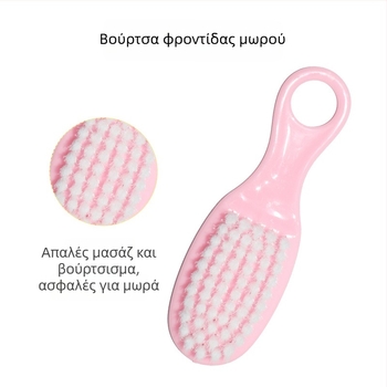 Σετ περιποίησης μωρού: οκταμελές κιτ περιποίησης νυχιών με ψαλίδια, χτένες, βούρτσες, ρινικός ρουφήχτης, EVA συσκευασία — πλαστικό + ανοξείδωτο ατσάλι