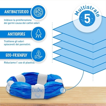 PE εσωτερική σακούλα κάδου για πάνες, επίπεδο στόμιο, μίας χρήσης, 72 τεμάχια, κανονικού πάχους, συμβατό με Genie