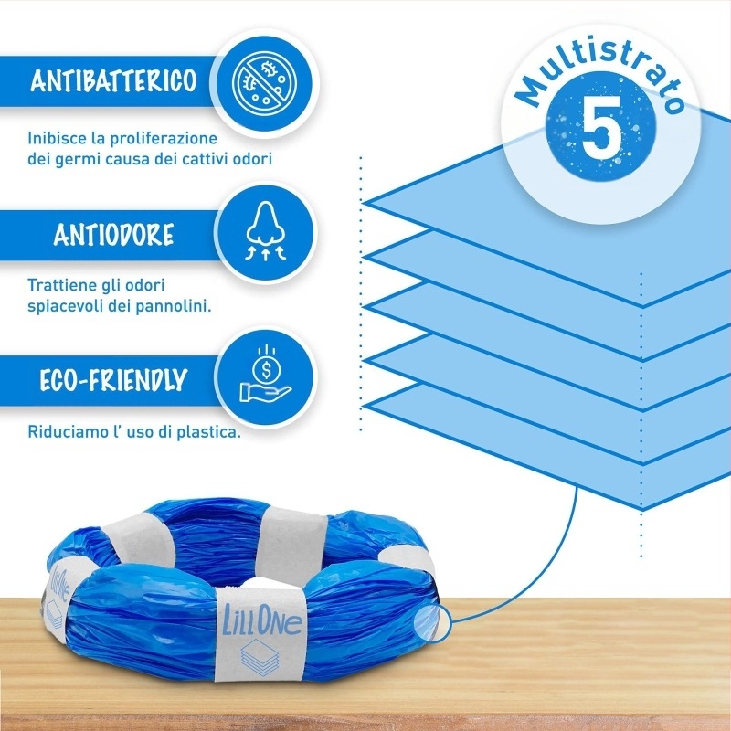 PE εσωτερική σακούλα κάδου για πάνες, επίπεδο στόμιο, μίας χρήσης, 72 τεμάχια, κανονικού πάχους, συμβατό με Genie