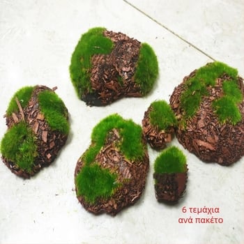 Μπλοκ βρύων σε μορφή λίθων για ανθοστόλισμα — Υλικό: μαλακό PVC, τεχνική φλοκ, ποικιλία: τεχνητοί λίθοι, κατάλληλο για γάμους και οικιακή διακόσμηση