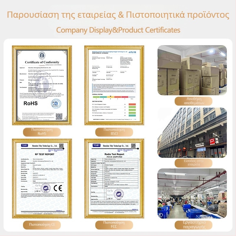 Ασύρματα ακουστικά για το κεφάλι με Bluetooth 5.3, εμβέλεια 10 μ, στερεοφωνικός ήχος, διάρκεια μπαταρίας 4–8 h