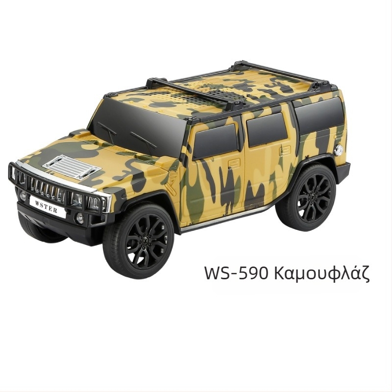 Bluetooth ηχείο σε σχέδιο Hummer αυτοκινήτου – έξοδος 5W, Bluetooth 5.0, ενσωματωμένη μπαταρία 1200–2000 mAh, συχνότητα 100 Hz–20 kHz, συμβατό με TWS