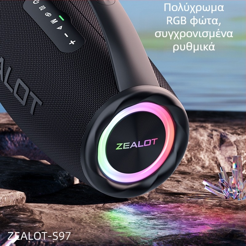 ZEALOT Fanatic S97 80W Bluetooth 5.2 φορητό εξωτερικό ηχείο με 4 οδηγούς και ενσωματωμένη μπαταρία 6000mAh IPX6