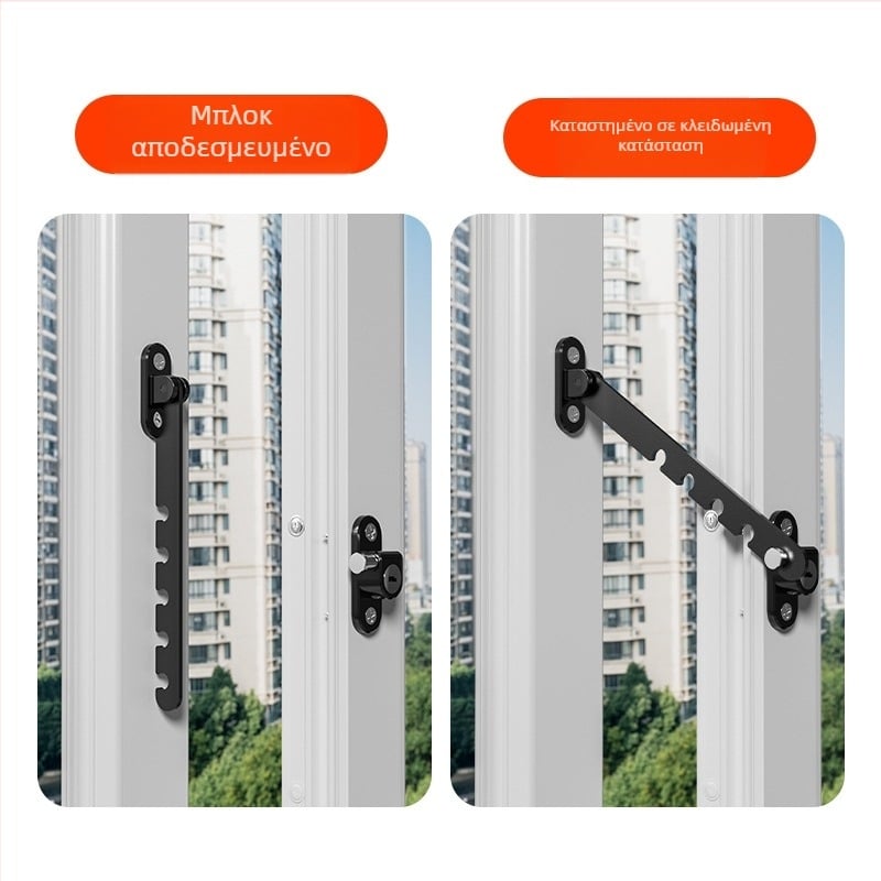 Jiasibei περιοριστής πόρτας και παραθύρου από ανθρακούχο χάλυβα και ασφαλές κλείδωμα – FT903/FT904, αντιανεμικό στήριγμα