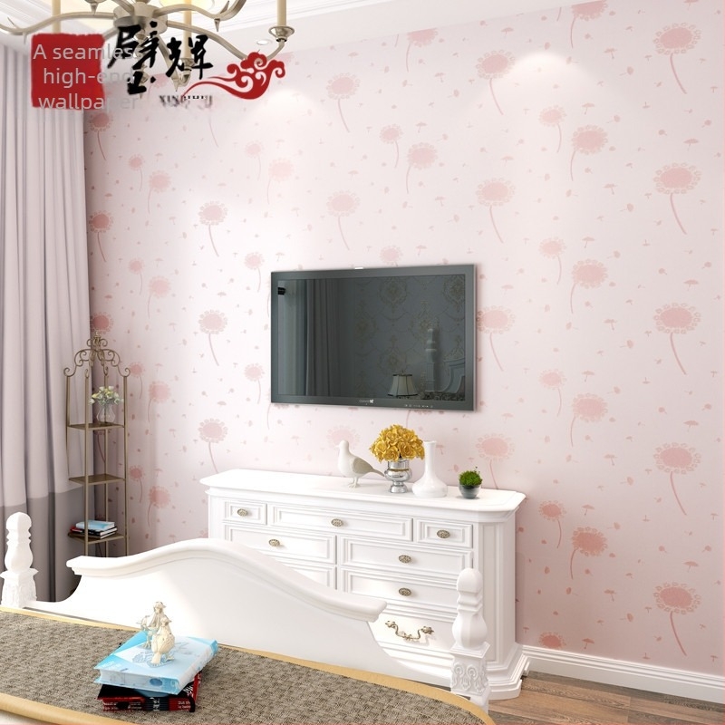 Ύφασμα τοίχου από μη υφαντό | Jacquard επιφάνεια; μοτίβο Dandelion, αγροτικό στυλ, μοντέρνα απλότητα