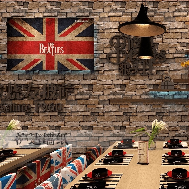 Ταπετσαρία με μοτίβο τούβλου, ρετρό νοσταλγία και βιομηχανικό στυλ, υλικό PVC