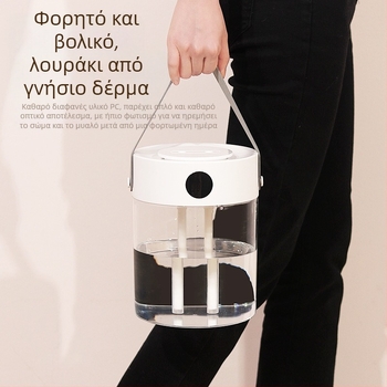 Υγραντήρας με τροφοδοσία USB, δύο ακροφύσια, δεξαμενή 2,6–4,0 L, κατάλληλος για χώρους έως 10 τ.μ., μοντέλο T20
