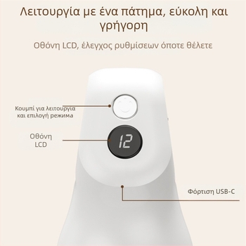 Χειρολαβής μασάζ USB με 3 ταχύτητες και τρεις τύπους κεφαλών μασάζ: κυρτή κεφαλή, κεφαλή βελονιστικής μασάζ και κυκλική κεφαλή, για κεφάλι, λαιμό, ώμους, πλάτη και πόδια