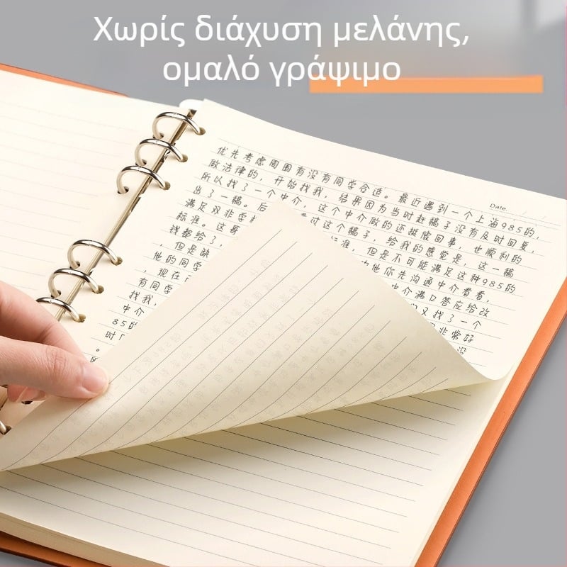 B5 εναλλακτικό πυρήνα για χαλαρά φύλλα με παχυνμένες ευθύγραμμες γραμμές, 100 φύλλα, συμβατό με 6/9 οπές, εσωτερικές σελίδες από Forest χαρτί