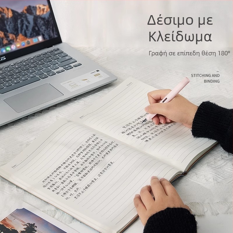 Μπλοκ σημειώσεων με PU κάλυμμα, δέσιμο γραμμής, χαρτί Dowling 100 g, πάνω από 100 σελίδες, δημιουργικό στυλ
