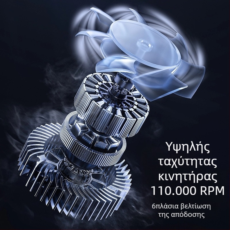 Σεσουάρ μαλλιών με κινητήρα χωρίς ψήκτρες, 1300W, αρνητικά ιόντα, κρύος/θερμός αέρας, προστασία από υπερθέρμανση