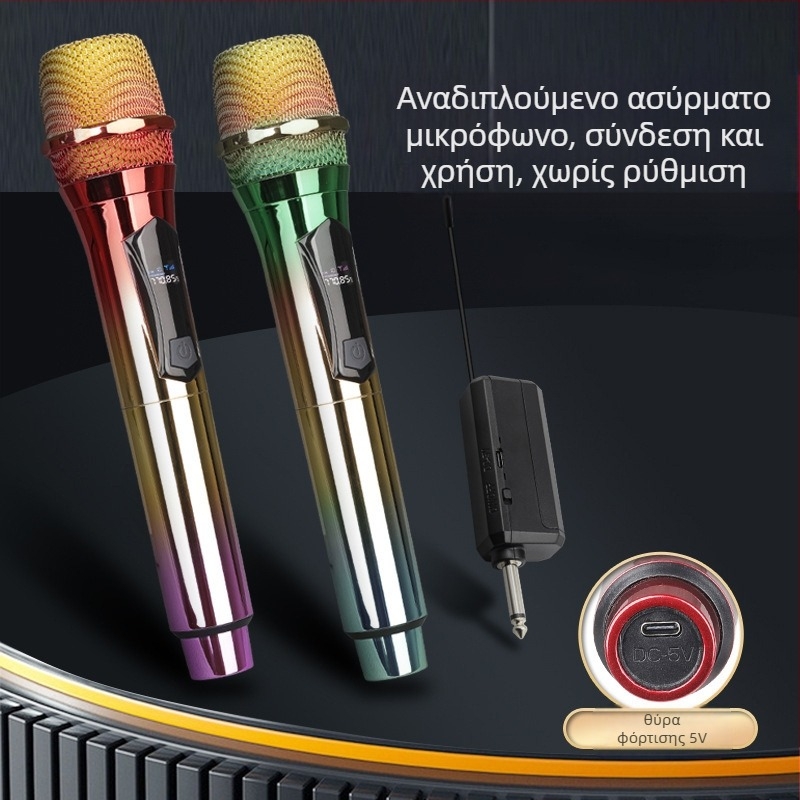 Ασύρματο μικρόφωνο καραόκε για σκηνή, μοντέλο W78, εύρος 100 Hz-20 kHz, SNR >=75 dB, αυτονομία 6-8 ωρών, 2000-4000 mAh μπαταρία