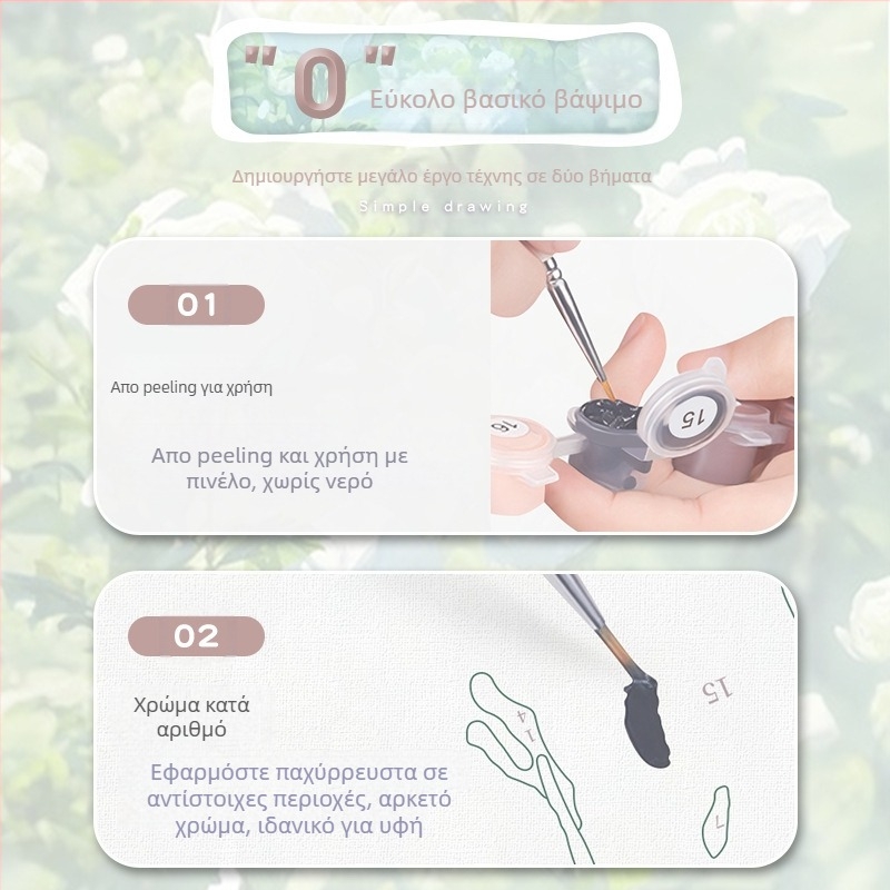 Ψηφιακή ζωγραφιά λαδιού - DIY χρωματισμός με χειροποίητη προσαρμογή, με μασίφ ξύλινο πλαίσιο, μοντέρνο μινιμαλιστικό στυλ, κατάλληλη για σαλόνι, εστιατόριο, είσοδο