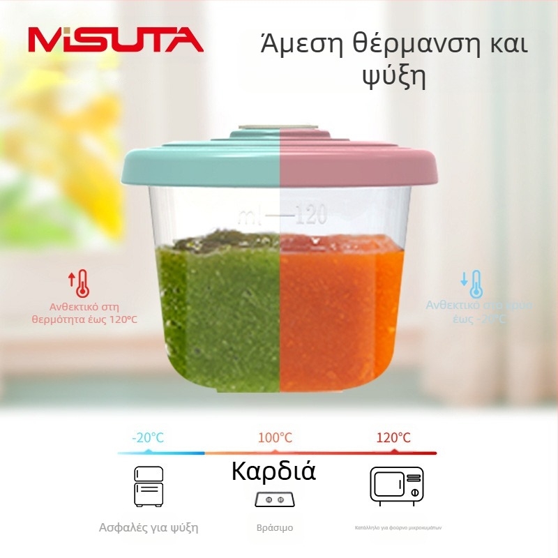 MISUTA Chrono Κουτί για Συμπληρωματική Διατροφή Μωρών – 6 τεμάχια, PP Σετ Πιάτων με Διαμερίσματα, για μωρά άνω των 3 μηνών