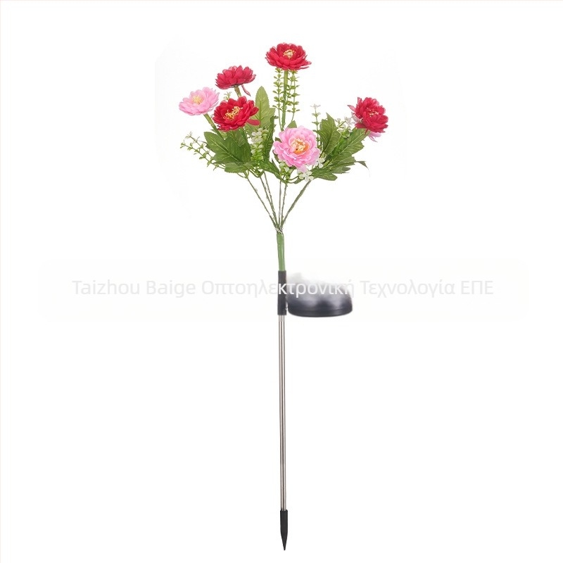 Λάμπα λουλουδιού snow lotus με 7 κεφάλια, εξωτερική διακοσμητική λάμπα κήπου με ηλιακή τροφοδοσία, IP65, 6–12 ώρες λειτουργίας, 0.3W, 1.2V, ζεστό φως, μηχανικός διακόπτης