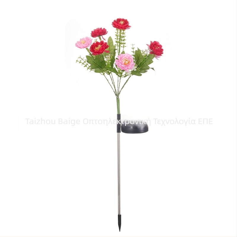 Λάμπα λουλουδιού snow lotus με 7 κεφάλια, εξωτερική διακοσμητική λάμπα κήπου με ηλιακή τροφοδοσία, IP65, 6–12 ώρες λειτουργίας, 0.3W, 1.2V, ζεστό φως, μηχανικός διακόπτης