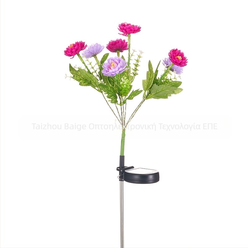 Λάμπα λουλουδιού snow lotus με 7 κεφάλια, εξωτερική διακοσμητική λάμπα κήπου με ηλιακή τροφοδοσία, IP65, 6–12 ώρες λειτουργίας, 0.3W, 1.2V, ζεστό φως, μηχανικός διακόπτης