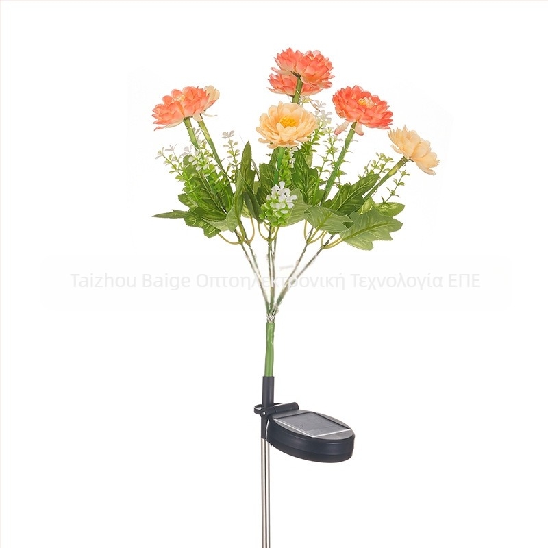 Λάμπα λουλουδιού snow lotus με 7 κεφάλια, εξωτερική διακοσμητική λάμπα κήπου με ηλιακή τροφοδοσία, IP65, 6–12 ώρες λειτουργίας, 0.3W, 1.2V, ζεστό φως, μηχανικός διακόπτης