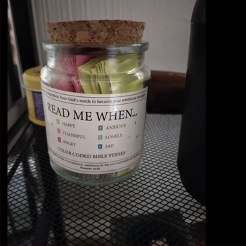 Γυάλινο μπουκαλάκι προσευχής με στίχους της Βίβλου, κλασικό χριστιανικό δώρο