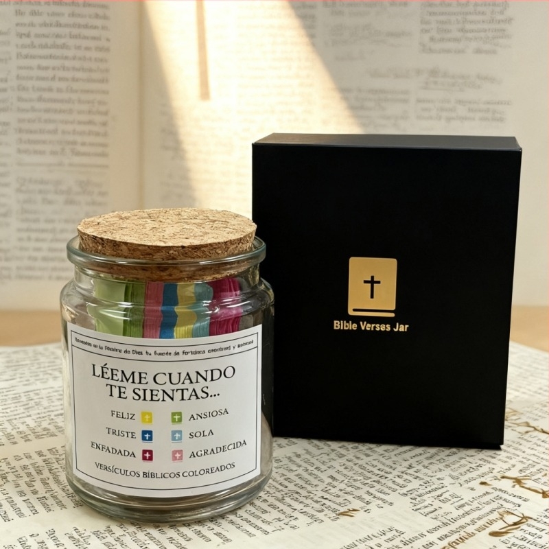 Γυάλινο μπουκαλάκι προσευχής με στίχους της Βίβλου, κλασικό χριστιανικό δώρο