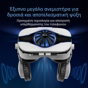 FIITVR 5F VR γυαλιά, όλα-σε-ένα κράνος κεφαλής, ABS, 357 g, συμβατό με Android, iOS και Windows Mobile