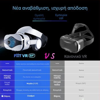 FIITVR 5F VR γυαλιά, όλα-σε-ένα κράνος κεφαλής, ABS, 357 g, συμβατό με Android, iOS και Windows Mobile