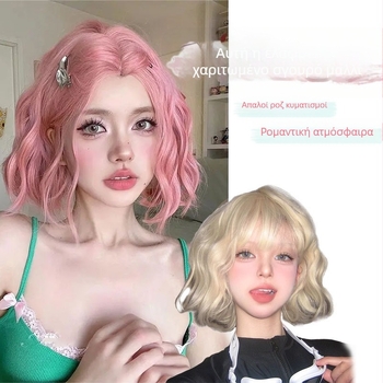 DM800 κοντή σγουρή περούκα, σύρμα υψηλής θερμοκρασίας, μηχανισμός, μπορεί να βαφτεί