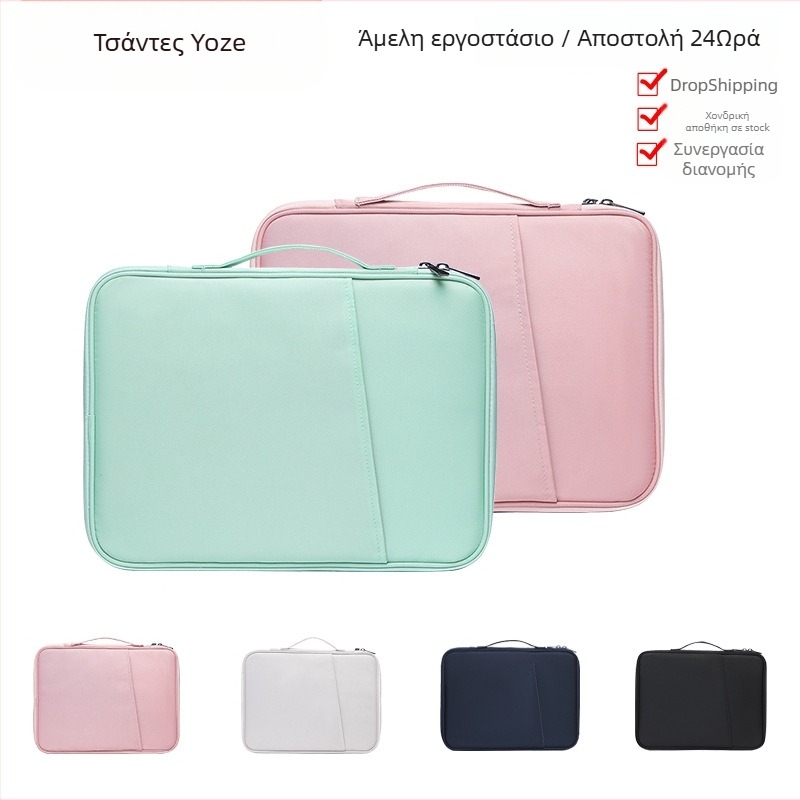 Θήκη για iPad tablet με εσωτερική θήκη, ανθεκτική σε κραδασμούς και αδιάβροχη, PU υλικό, επένδυση κρυστάλλινο βελούδο, μονόχρωμη