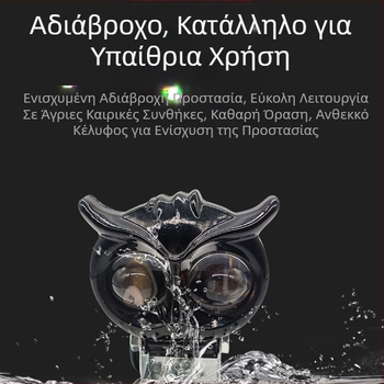 Φανάρι LED μοτοσικλέτας - νέο λεπτό μοντέλο κουκουβάγια, 12W, αλουμινένια κατασκευή, Liangmo Optoelectronics