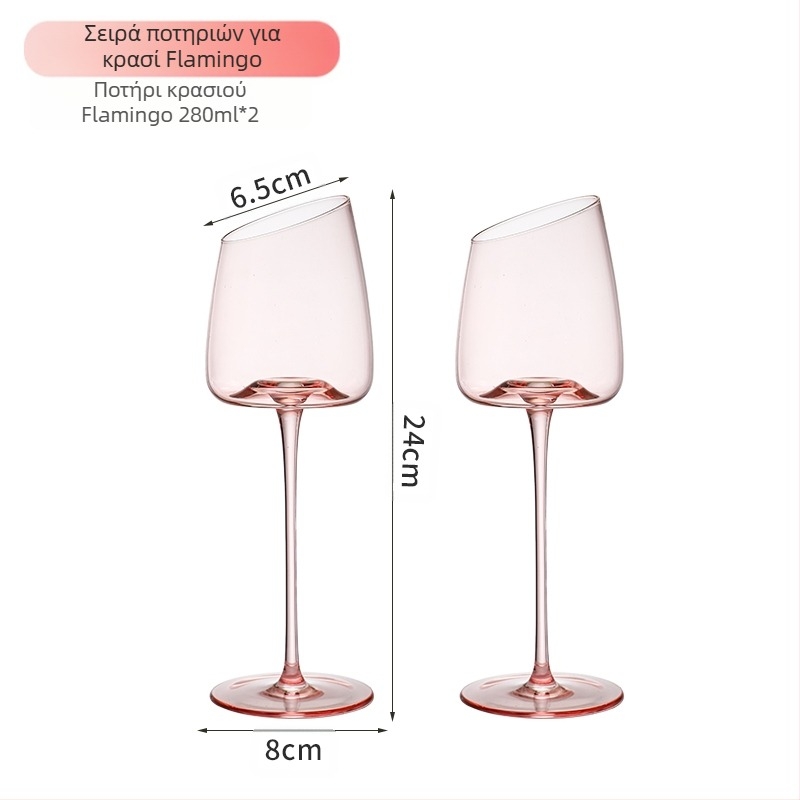 Σκανδιναβικού στιλ κρυστάλλινα ποτήρια κρασιού και σαμπάνιας, απλός σχεδιασμός, 2 τεμάχια