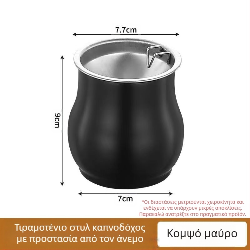 Τασάκι σε σχήμα drum από ανοξείδωτο ατσάλι για σαλόνι | Μινιμαλιστικό, ελαφρύ πολυτελές στυλ; Προσαρμογή με εκτύπωση λογότυπου; Προέλευση: Chaozhou