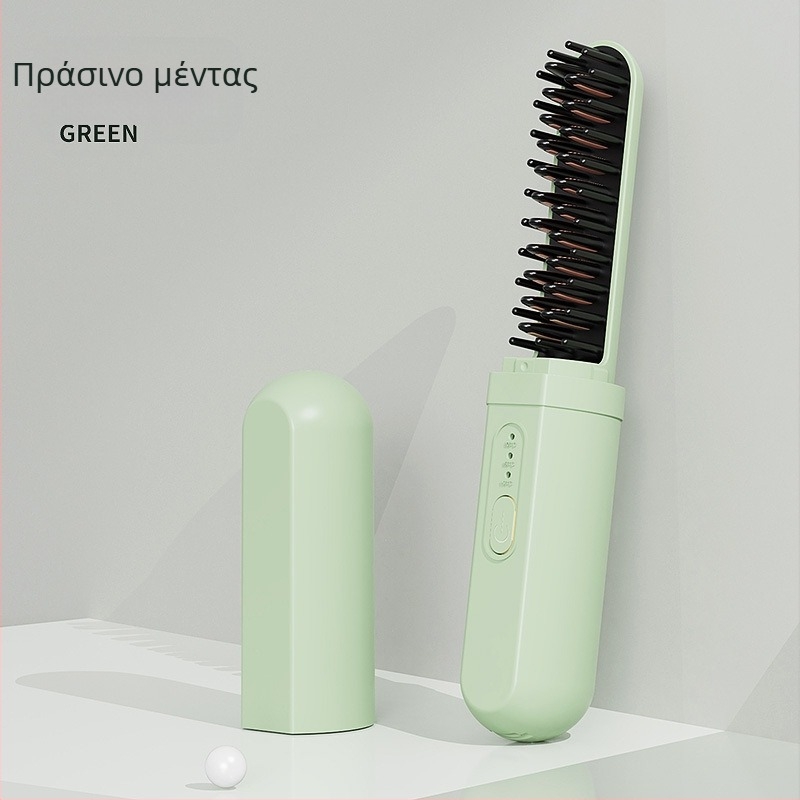 Ασύρματο ισιωτικό μαλλιών και σίδερο για μπούκλες με αρνητικά ιόντα, διπλής χρήσης φορητό, με θέρμανση από τουρμαλιν-κεραμικό, 10 επίπεδα ρύθμισης θερμοκρασίας, 45 W, 110–220 V